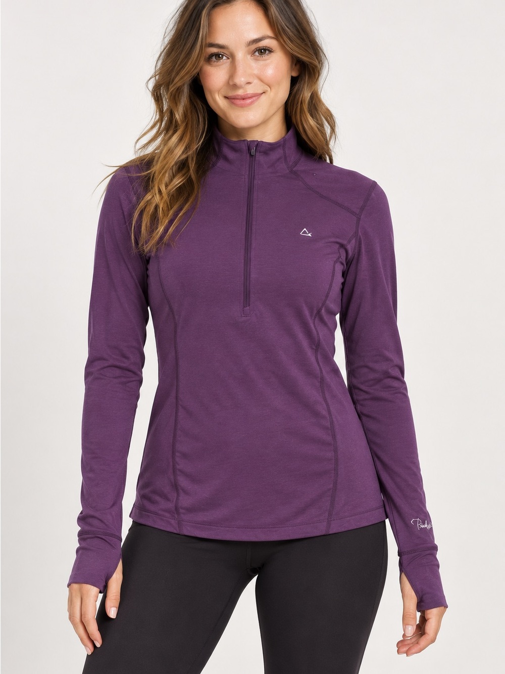 NWOT Paradox Plum Half-Zip Long Sleeve Performance Top